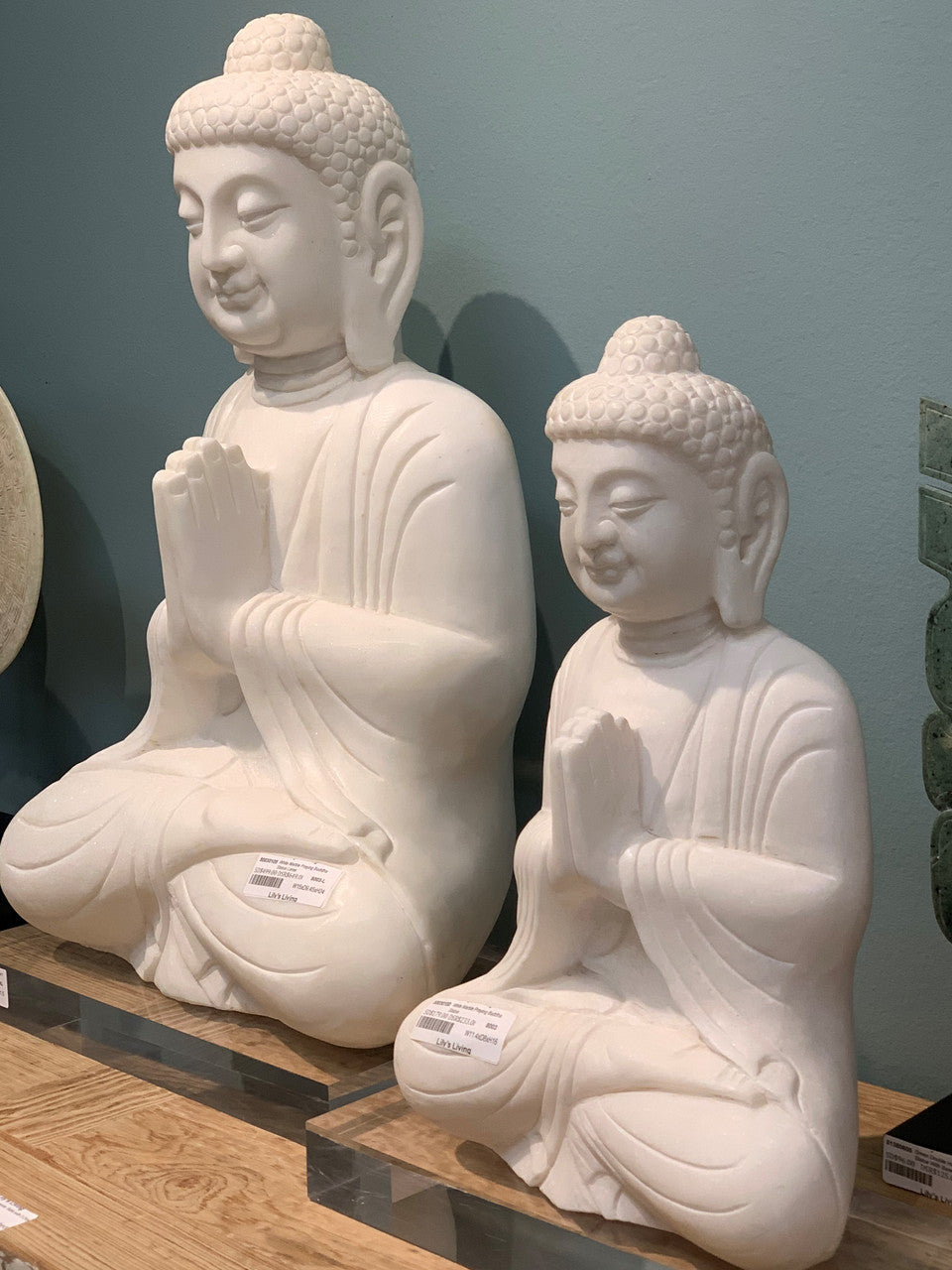 White Marble Praying Buddha Statue image 5