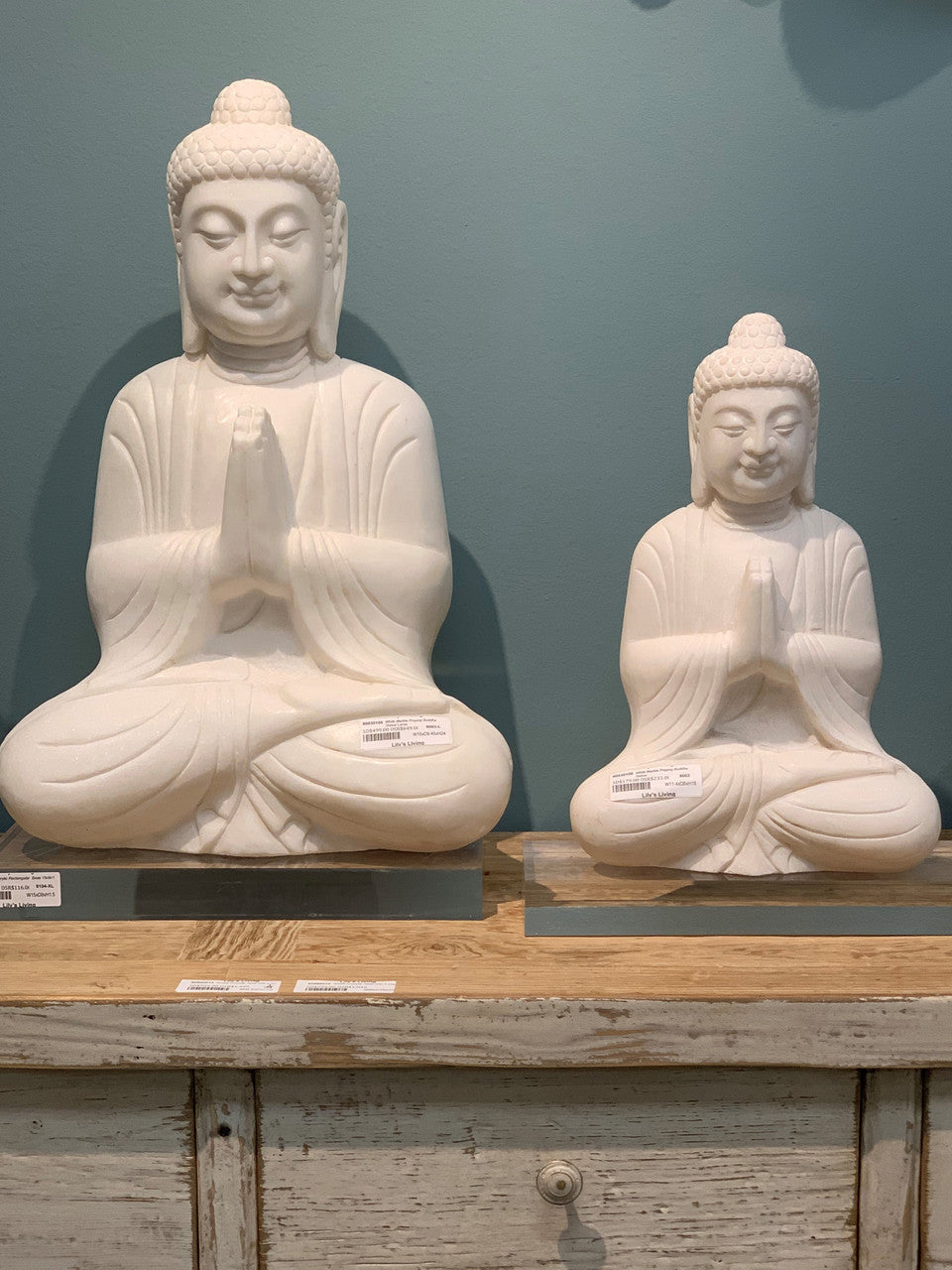 White Marble Praying Buddha Statue image 6