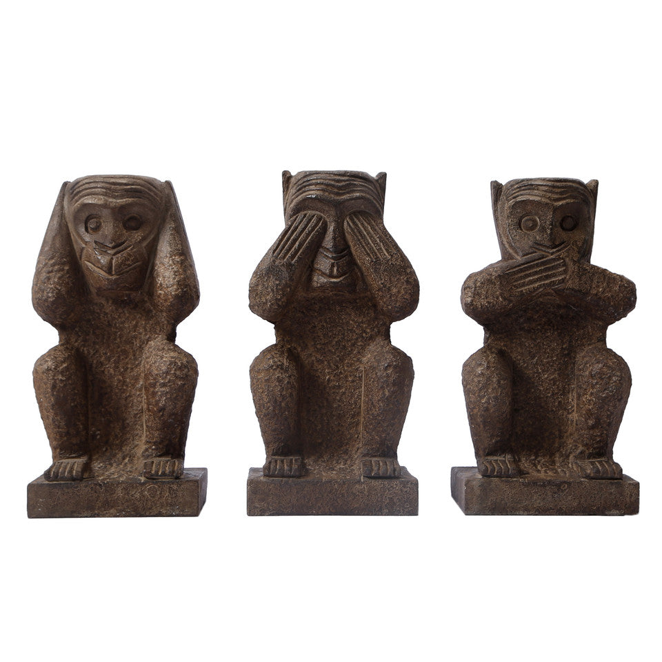Set of 3 Wise Monkeys Statue