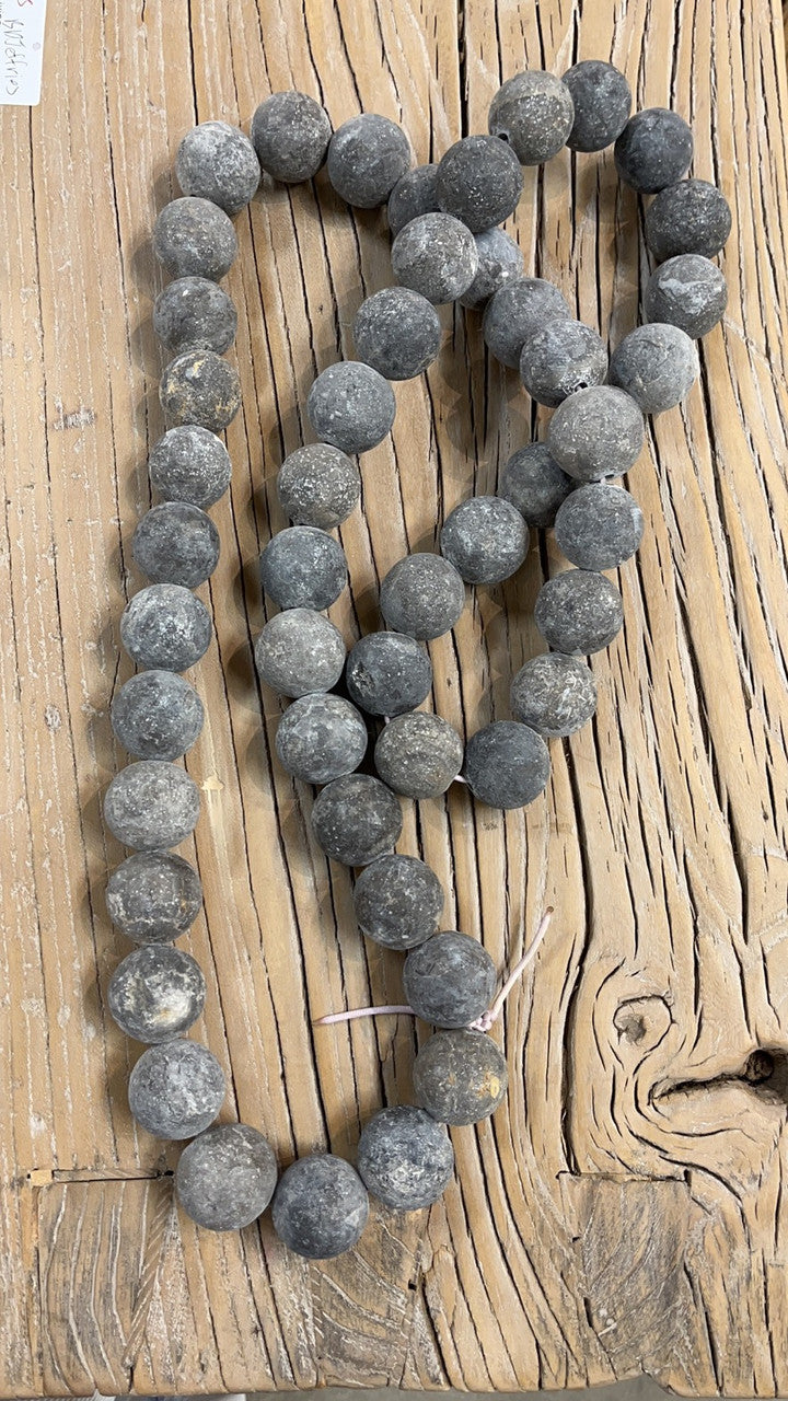 Charcoal Onyx large beads (Approx 29-30 Inches long, 1.25" diameter)