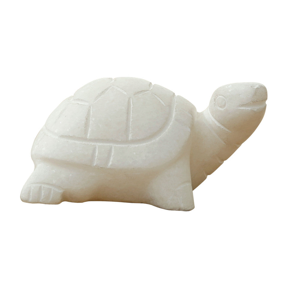 Pair of White Marble Turtle Statues