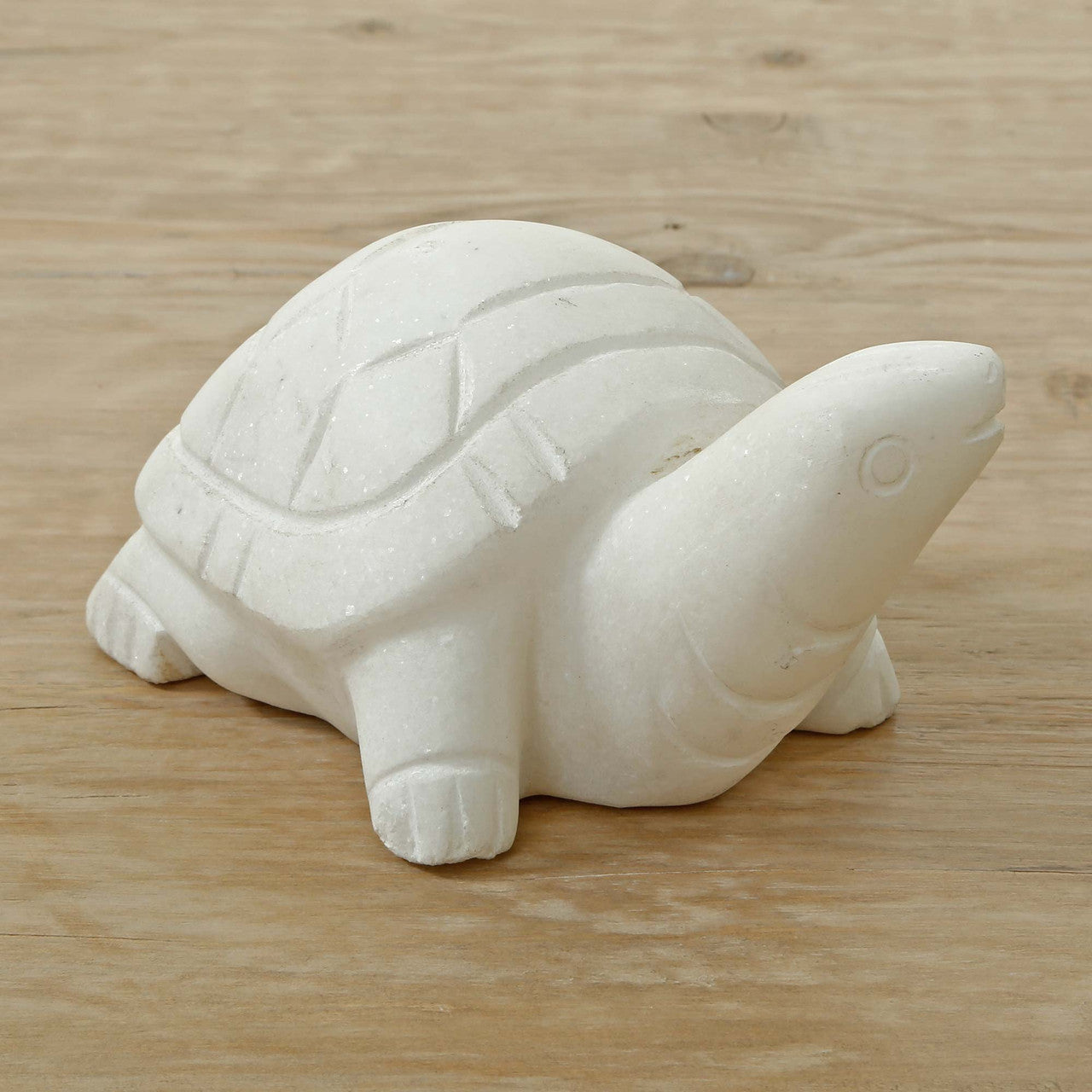 Pair of White Marble Turtle Statues