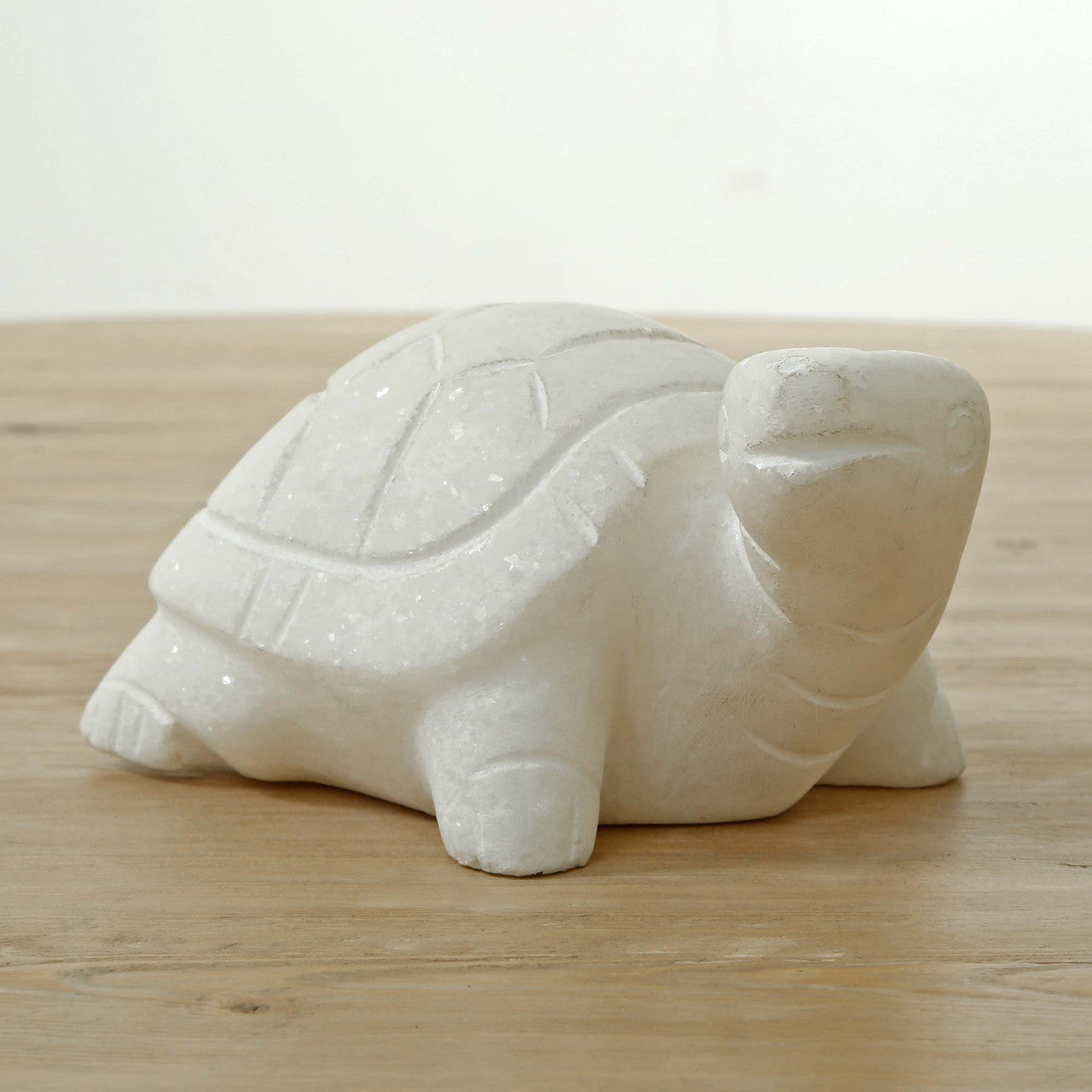 Pair of White Marble Turtle Statues