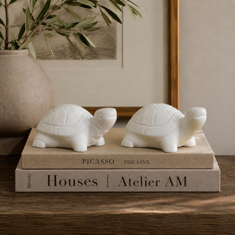A Pair of White Marble Turtle image 3