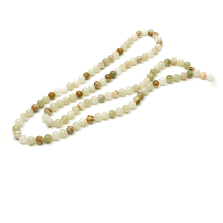 Approx. 31" Long Decorative Creamy White Jade Bead image 3