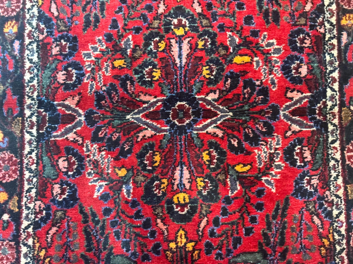 Persian Rug 3x5, Red Tribal Rug, Semi Antique, Wool Rug 3 x 5, Persian Hamadan Rug - Jewel Rugs, view 5
