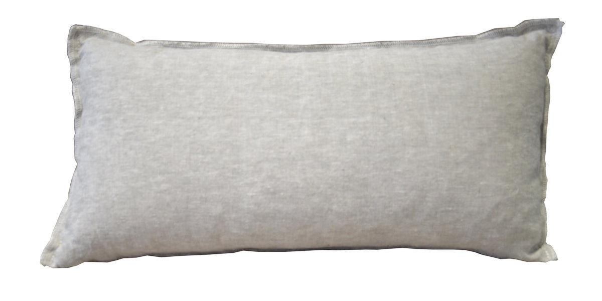 Wash Linen Gray Rectangular Pillow Polyester Cluster/Feather Down mixed