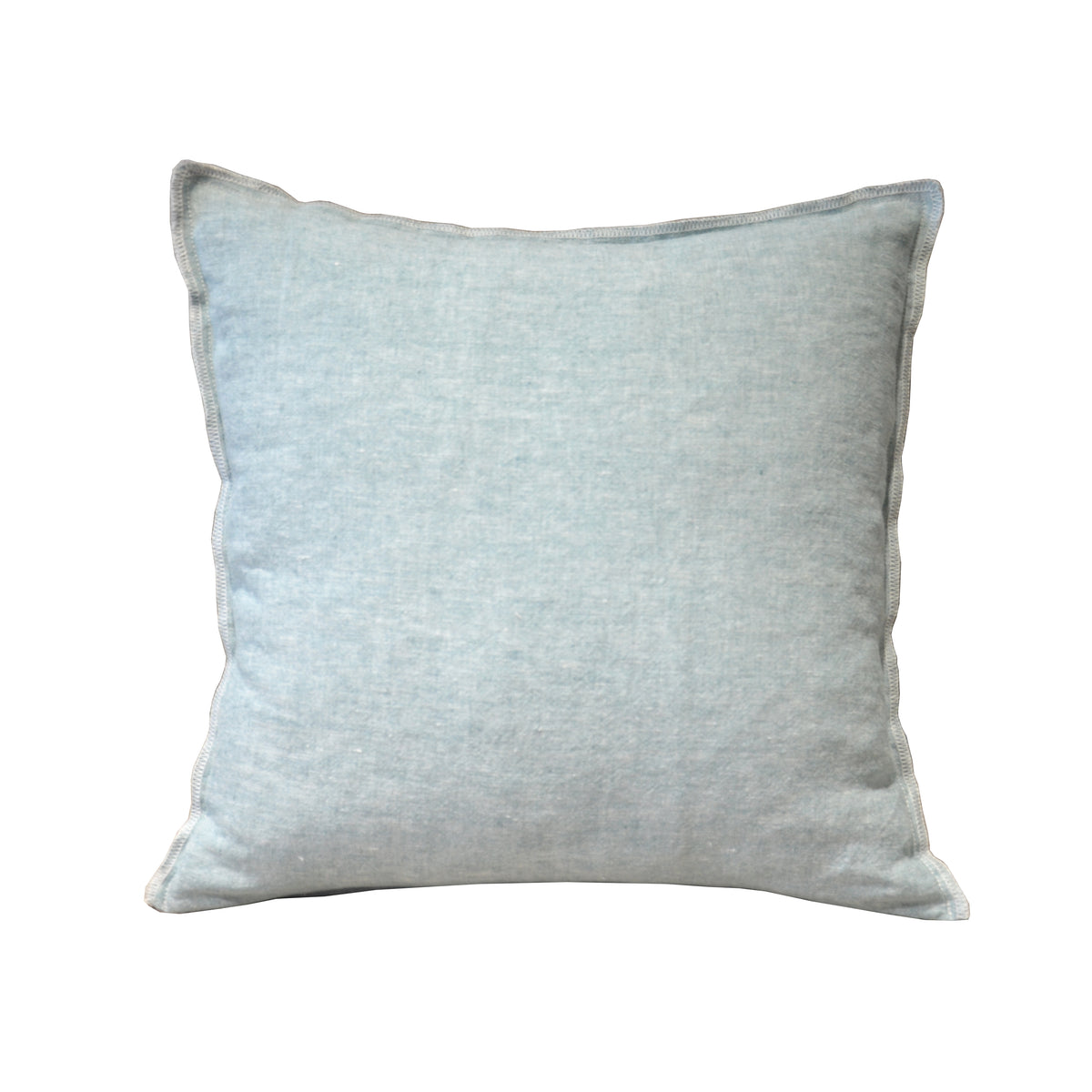 Wash Linen Aqua Square Pillow Polyester Cluster/Feather Down mixed