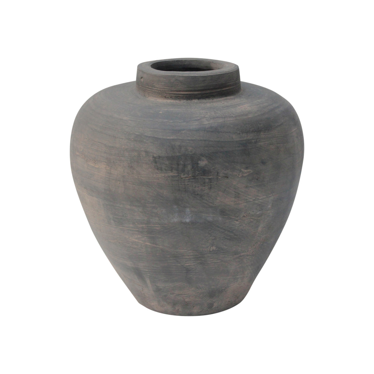 12" Earthy Gray pottery vase tapered down