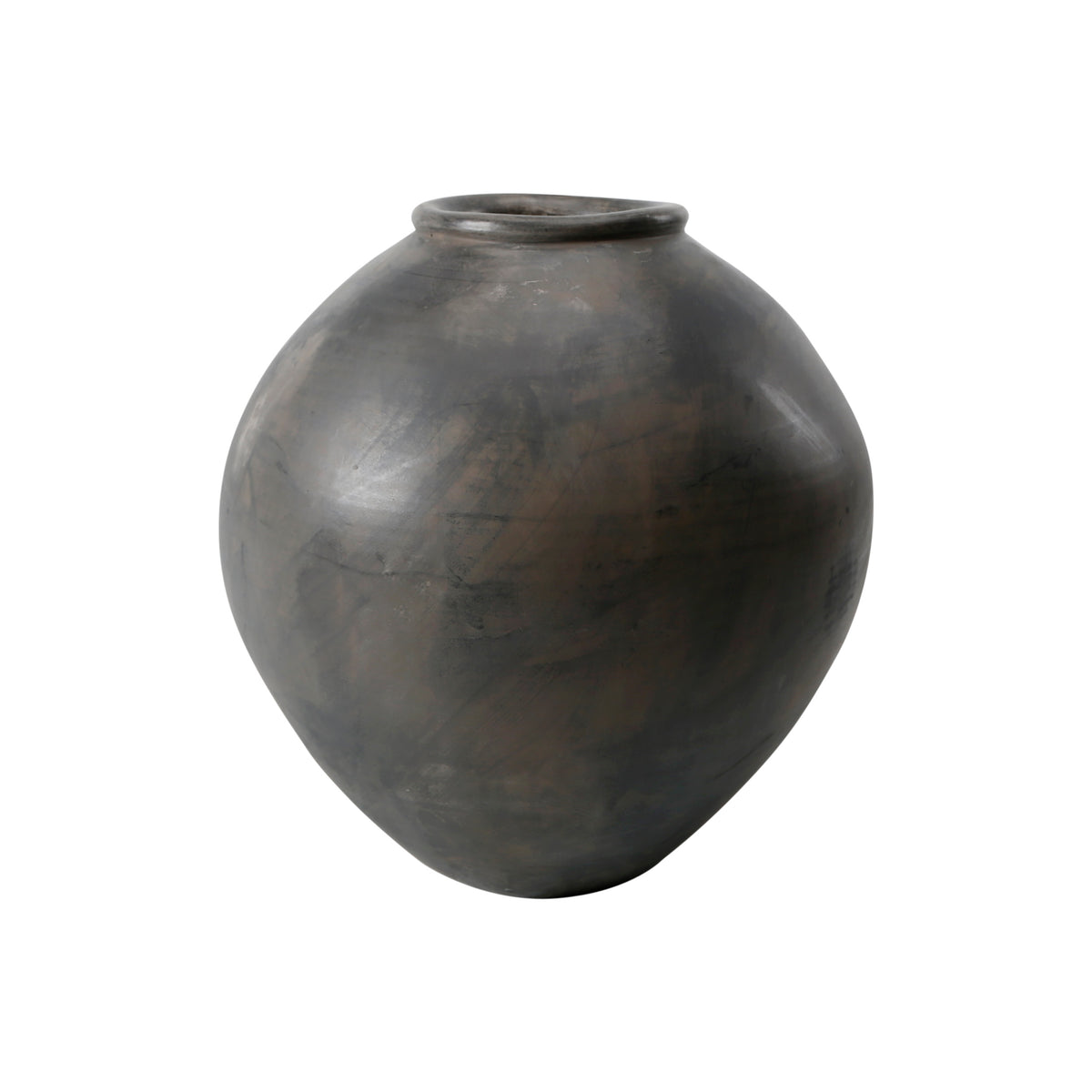 14" Earthy Gray Pottery Pot Conical