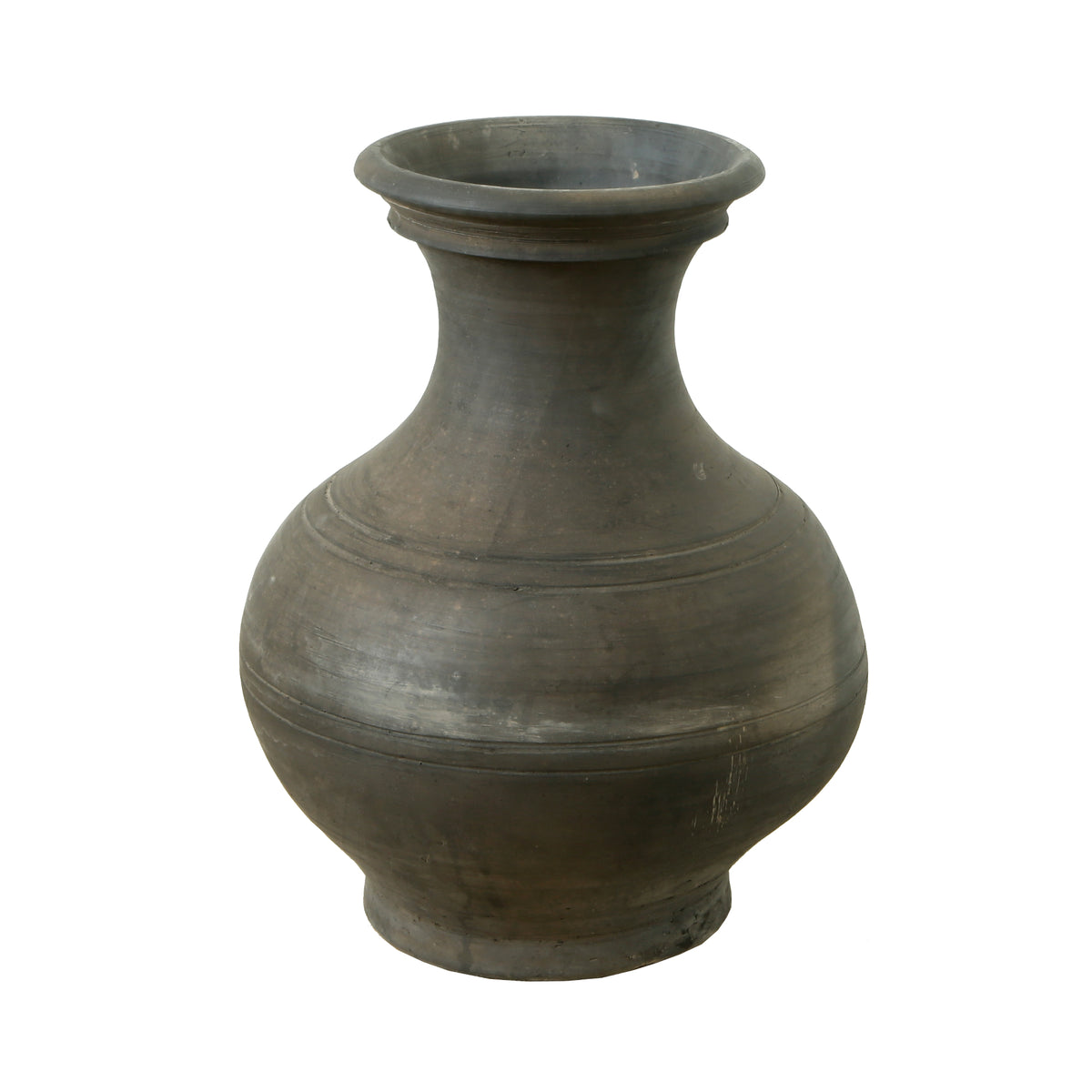17" Earthy Gray Pottery Vase Large