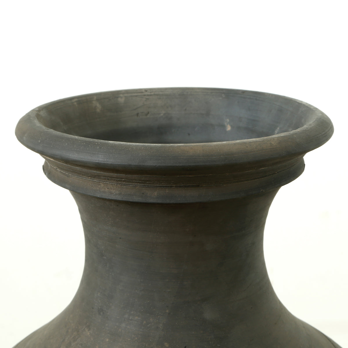 17" Earthy Gray Pottery Vase Large