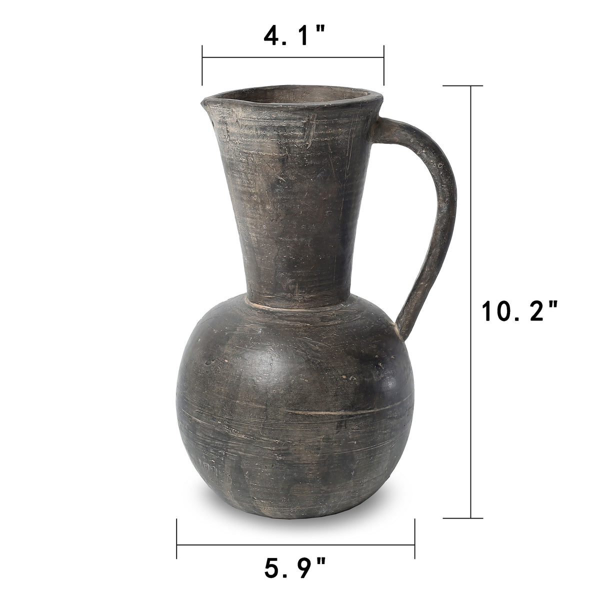 Approx. 10" H Charcoal Gray Picher Vintage Style(4" opening)