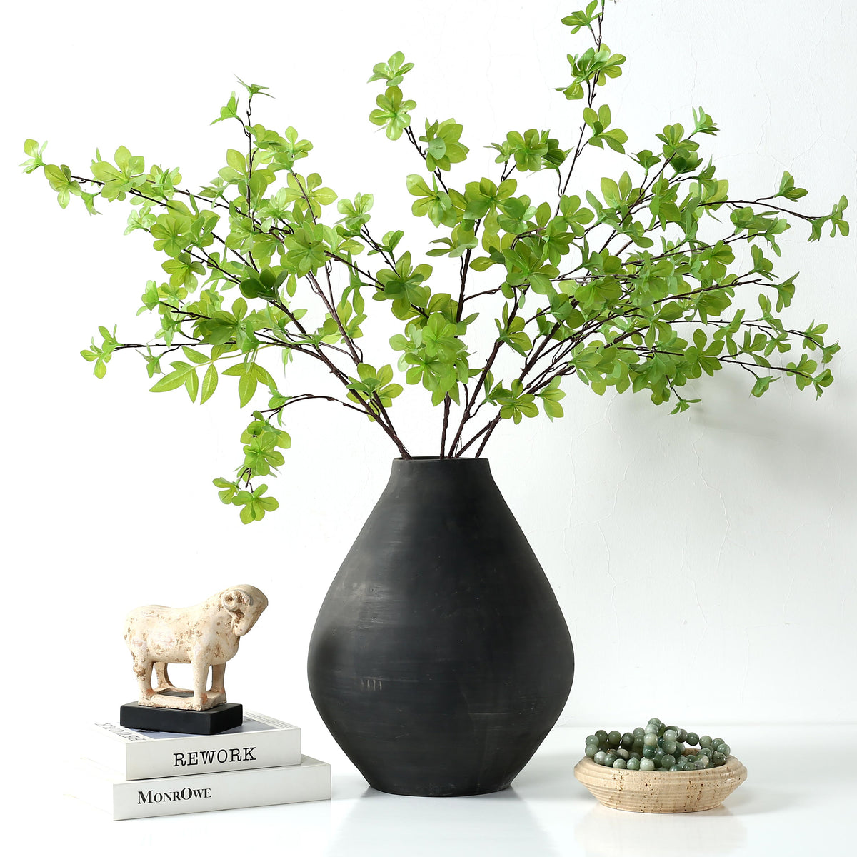 Approx.16" Charcoal Gray Pottery Vase Cone-Shaped