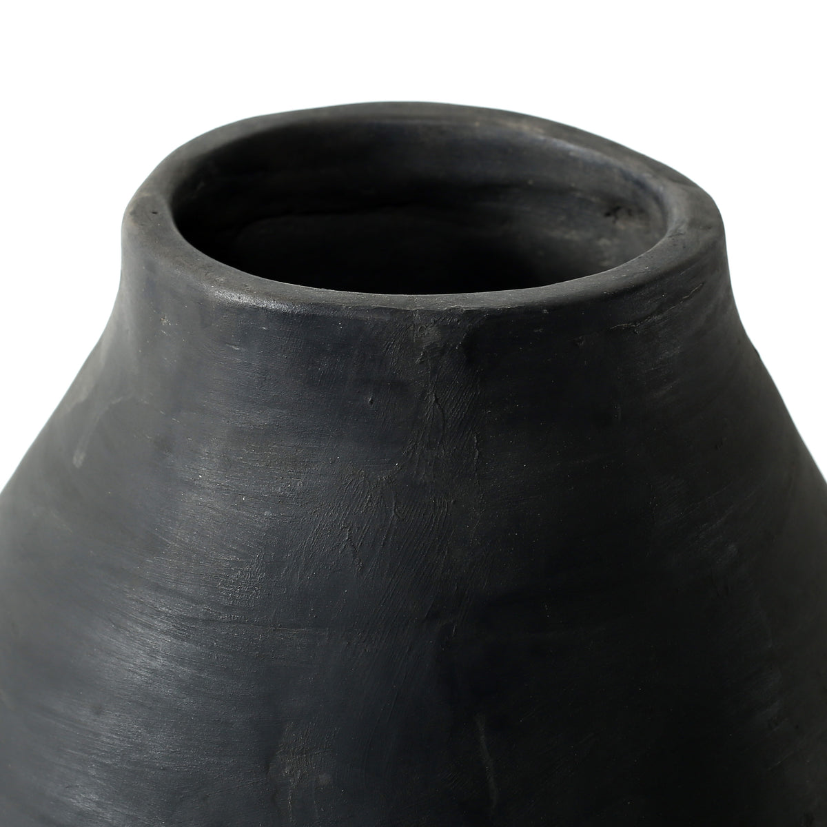 Approx.16" Charcoal Gray Pottery Vase Cone-Shaped