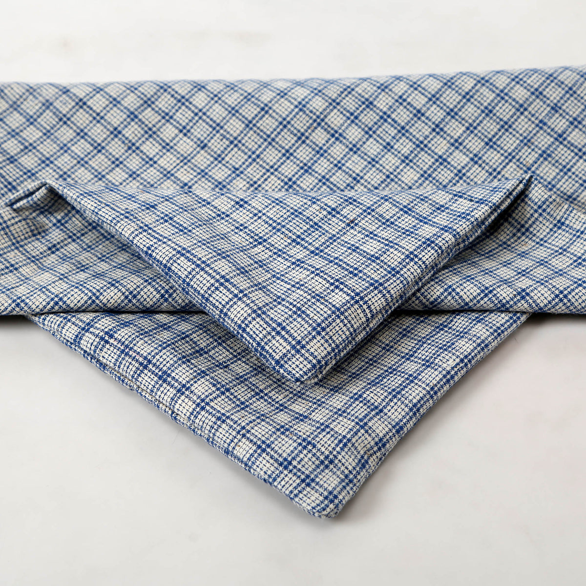 Vintage Homespun Pillowcase Light Blue