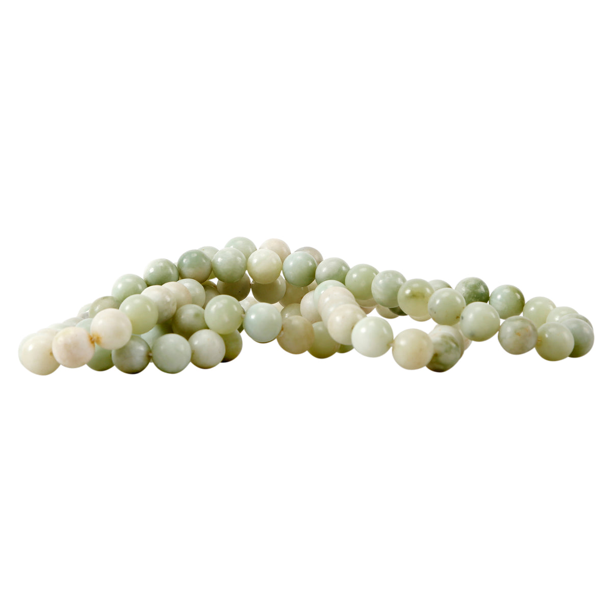 Approx. 35" Long Natural Jade Bead Neutral Green