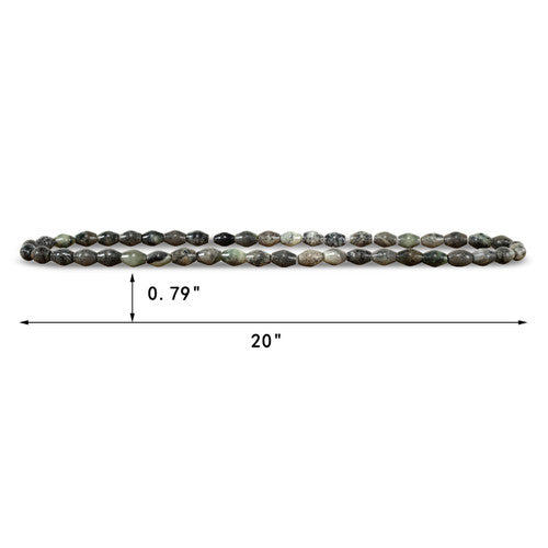 Approx. 20" Long Green-Grey Jade Bead Cone shaped image 2