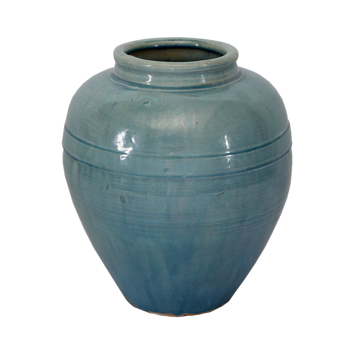 Vintage style Blue-Green vase Blue-Green with two lines large
