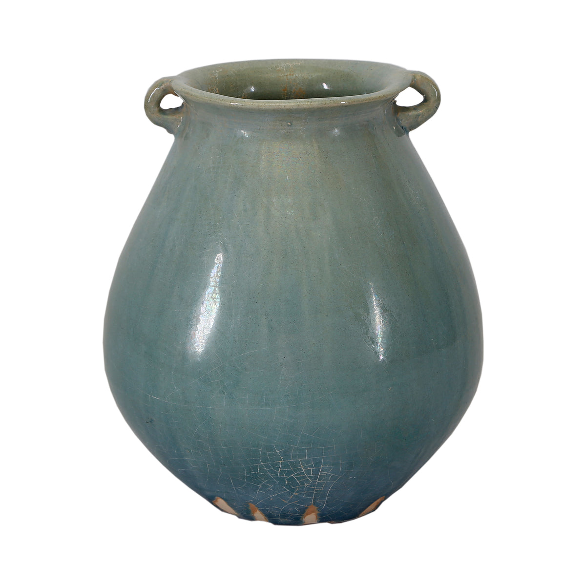 Vintage style Blue-Green water jar with two handles