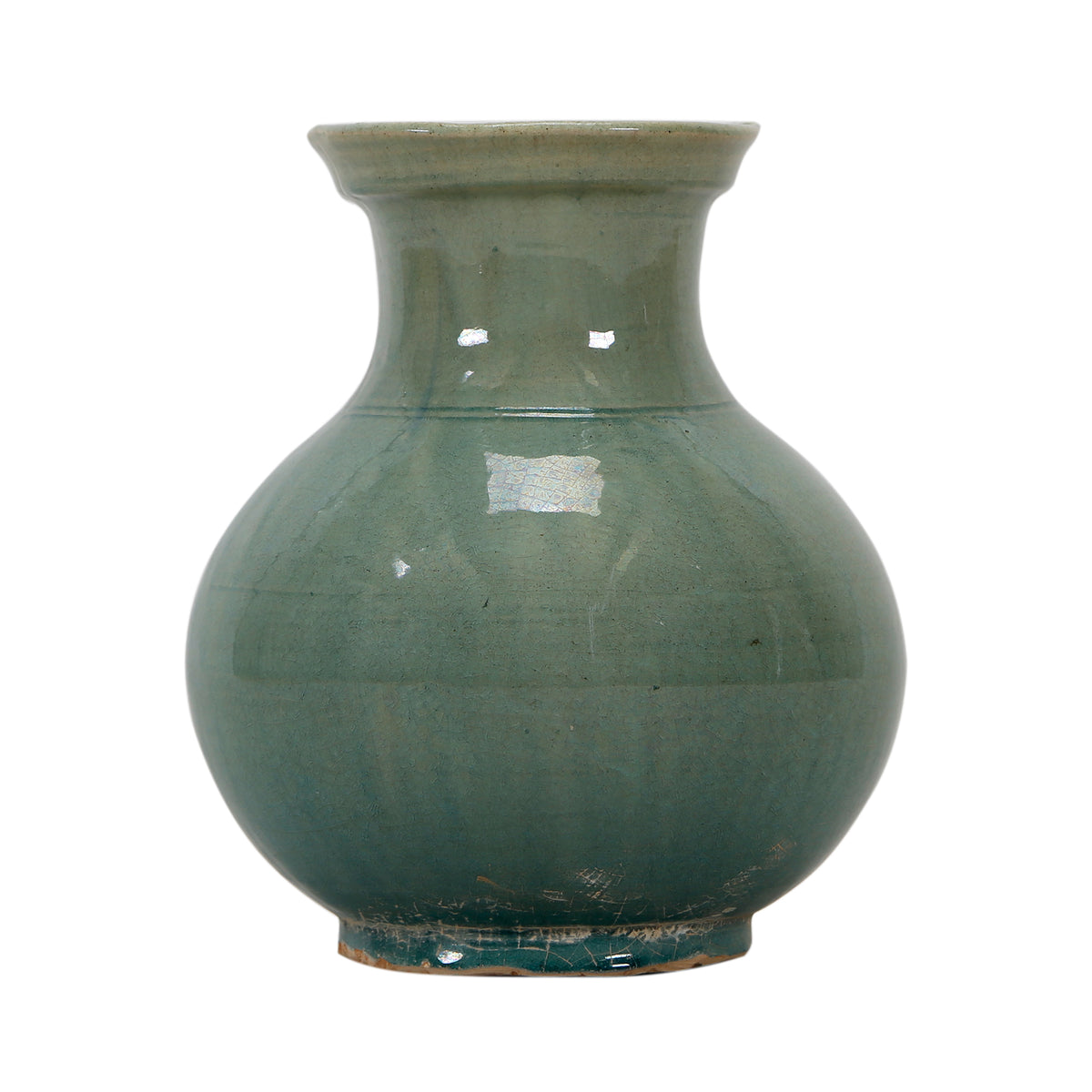 10" Vintage style Blue-Green vase