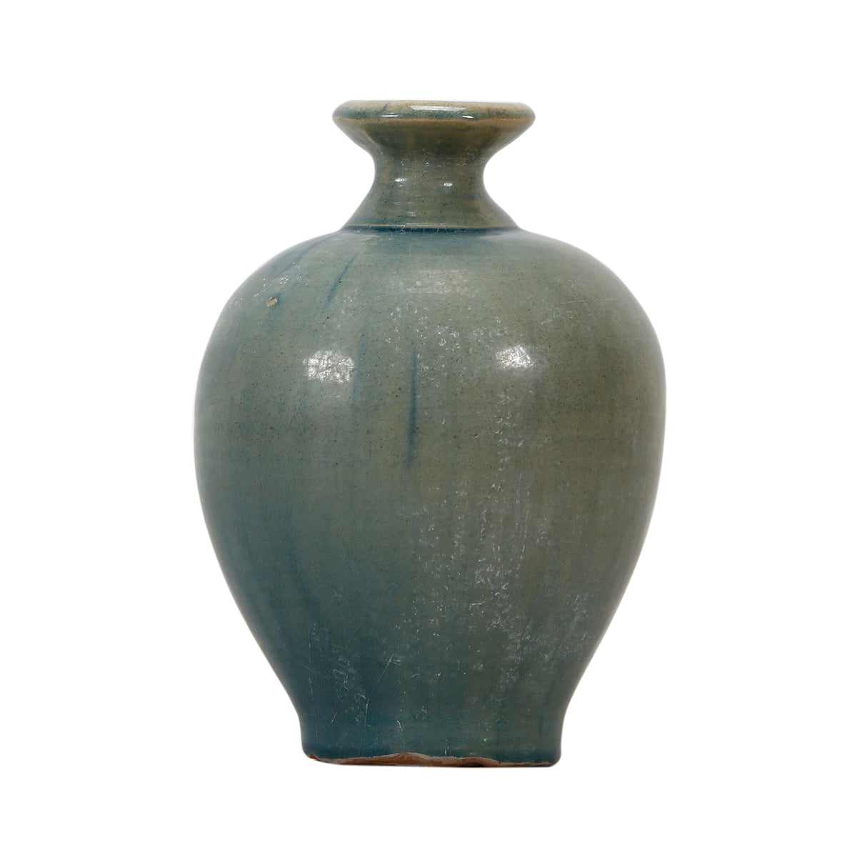 Vintage style Blue-Green vase short neck