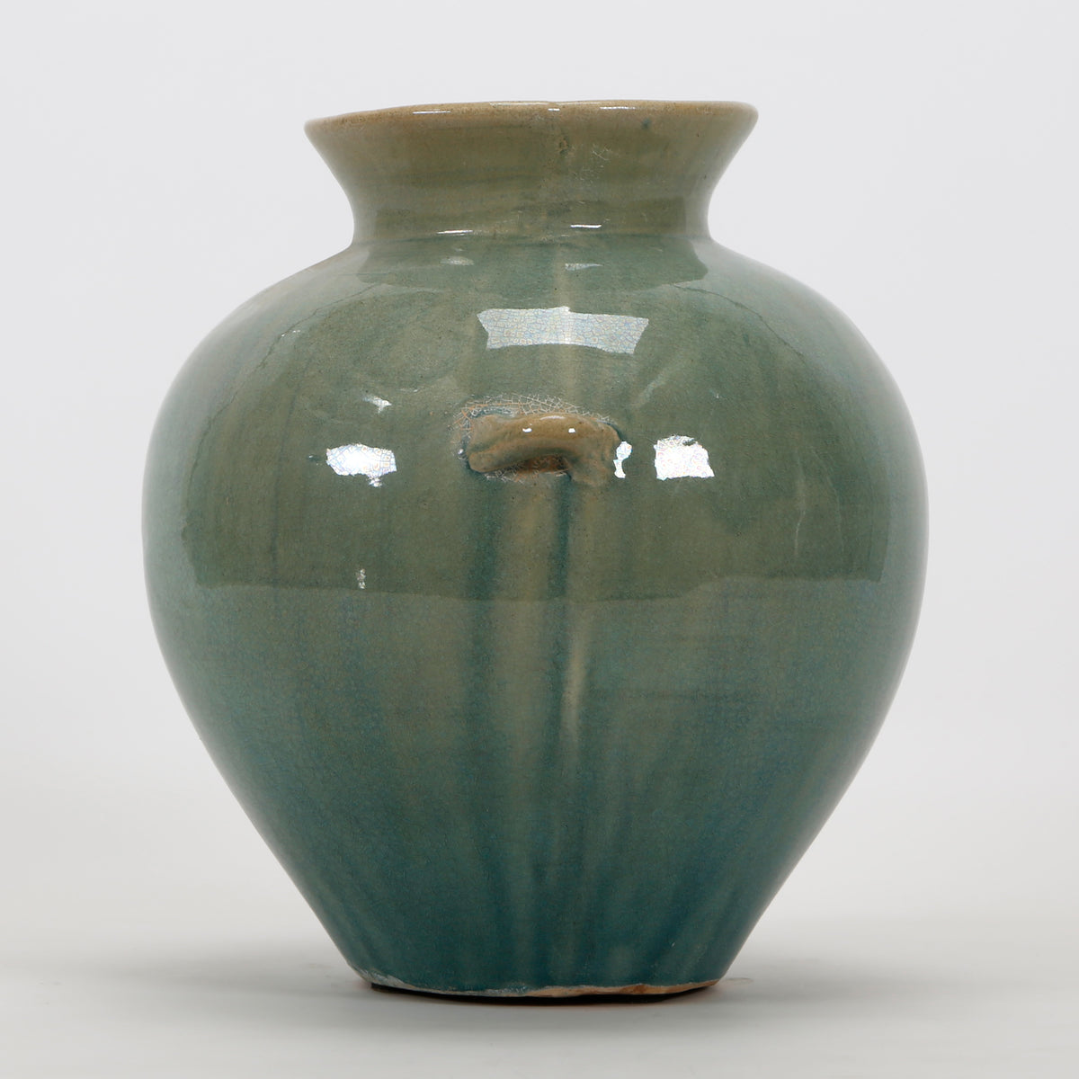 Vintage style Blue-Green round water jar