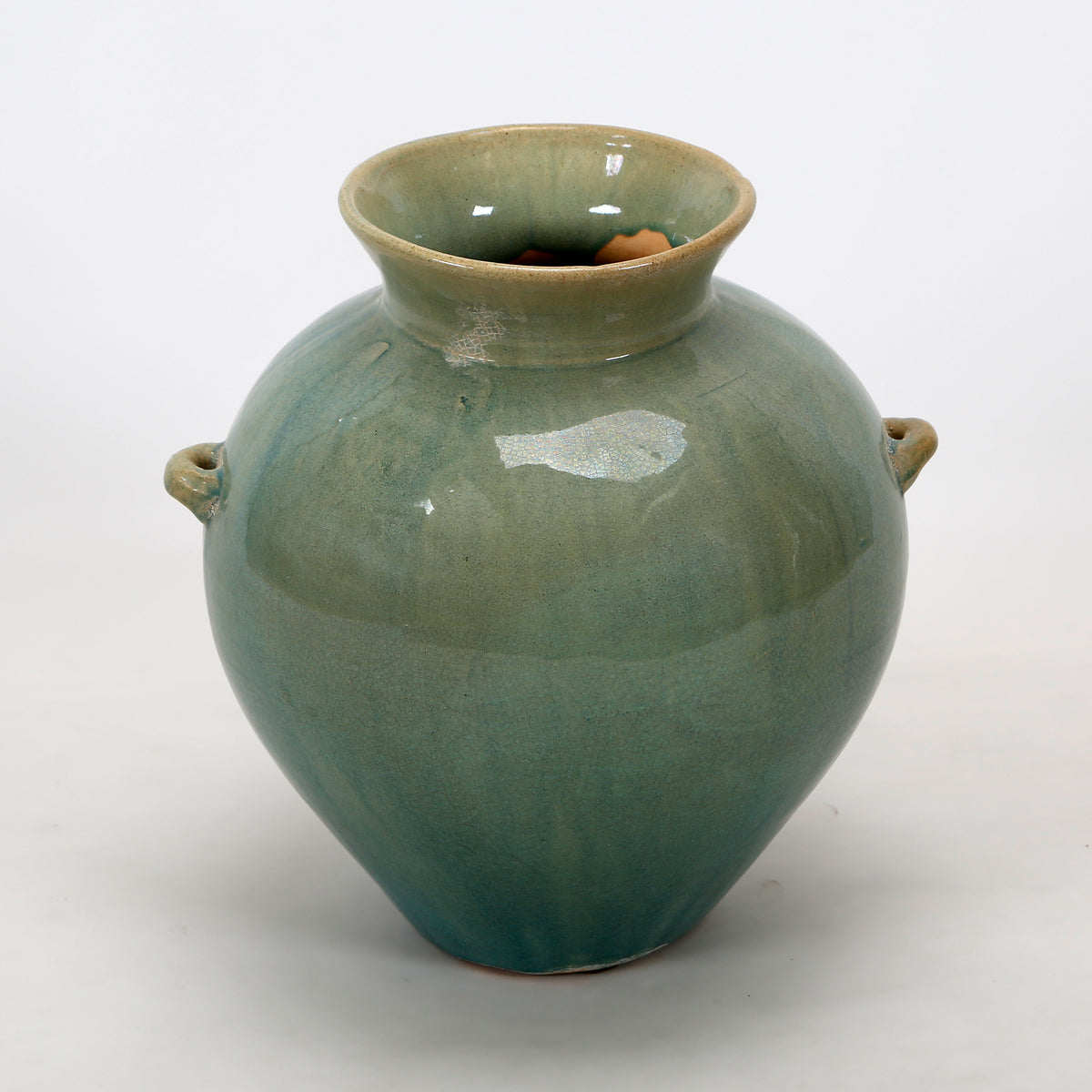 Vintage style Blue-Green round water jar