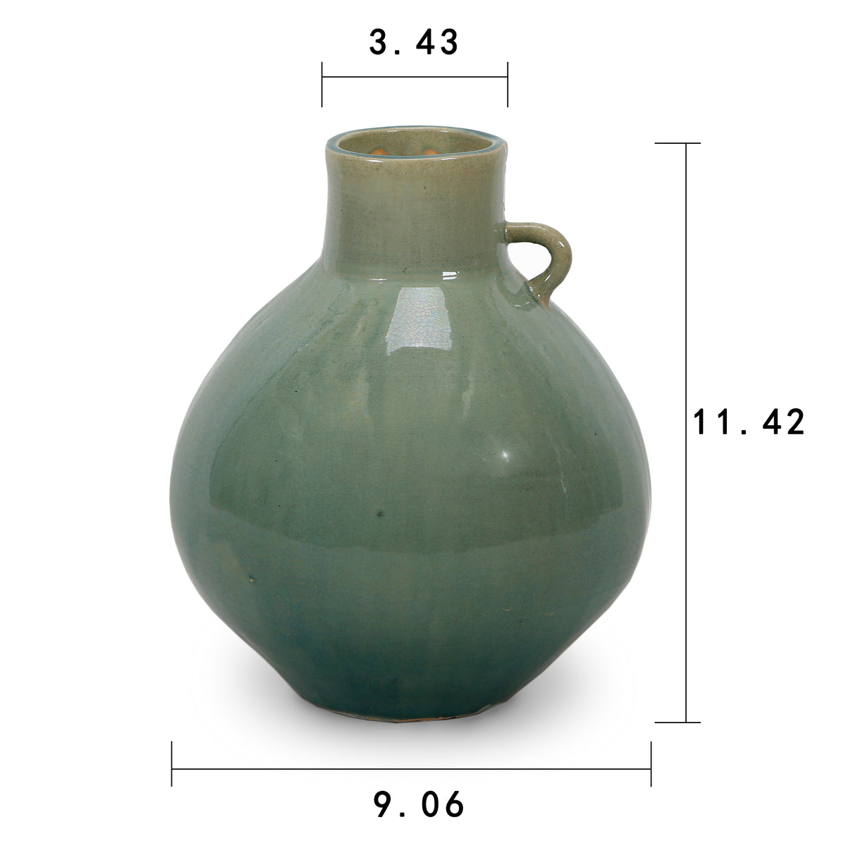 Vintage style Blue-Green bottle with one handle
