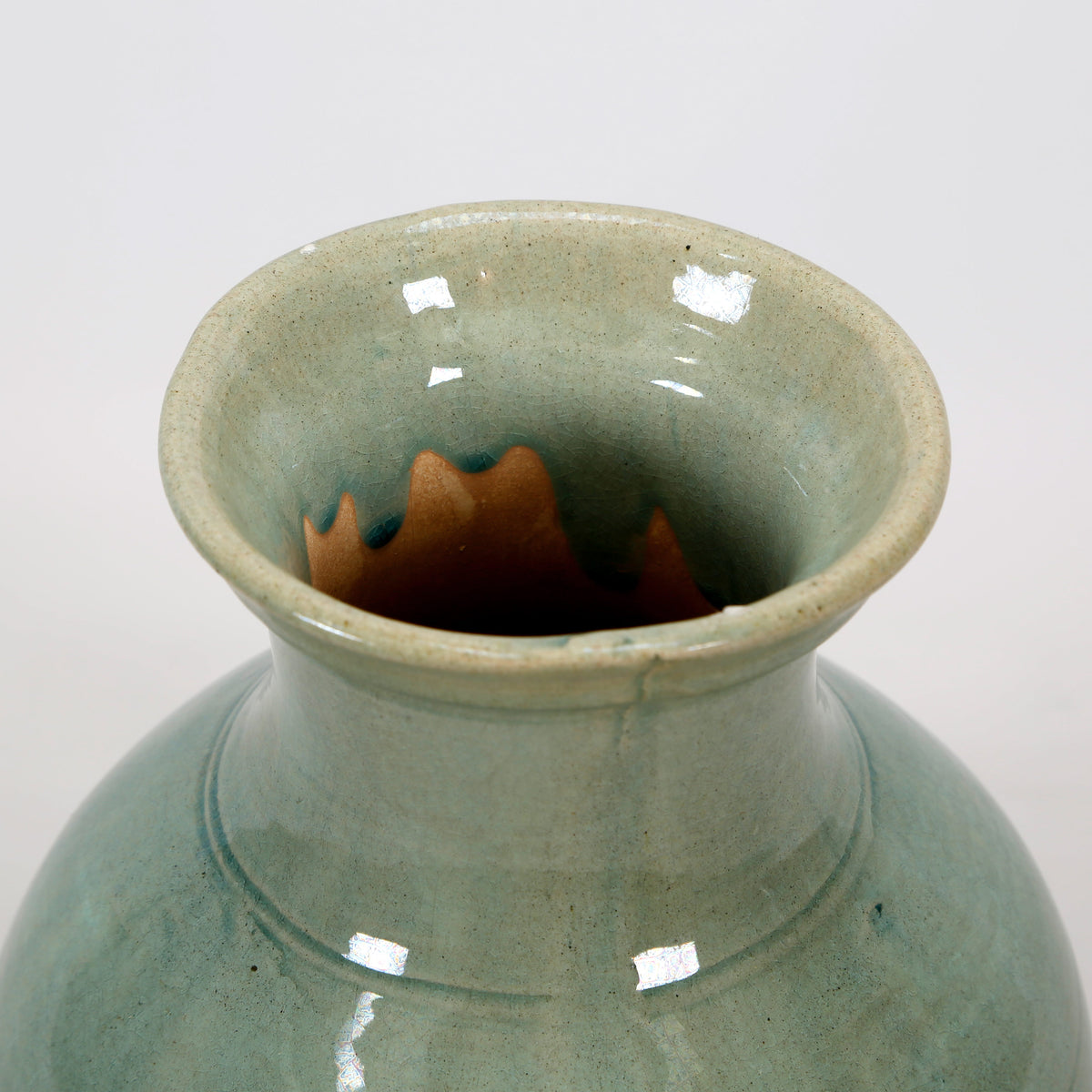 10" Vintage style Blue-Green vase