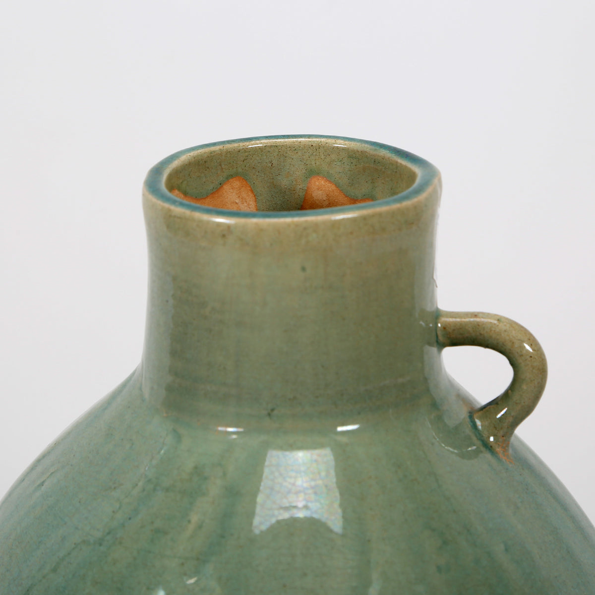 Vintage style Blue-Green bottle with one handle