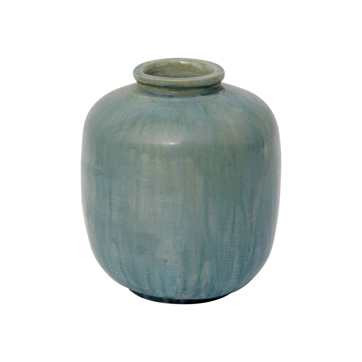 Vintage Style Blue-Green Ceramic Pot