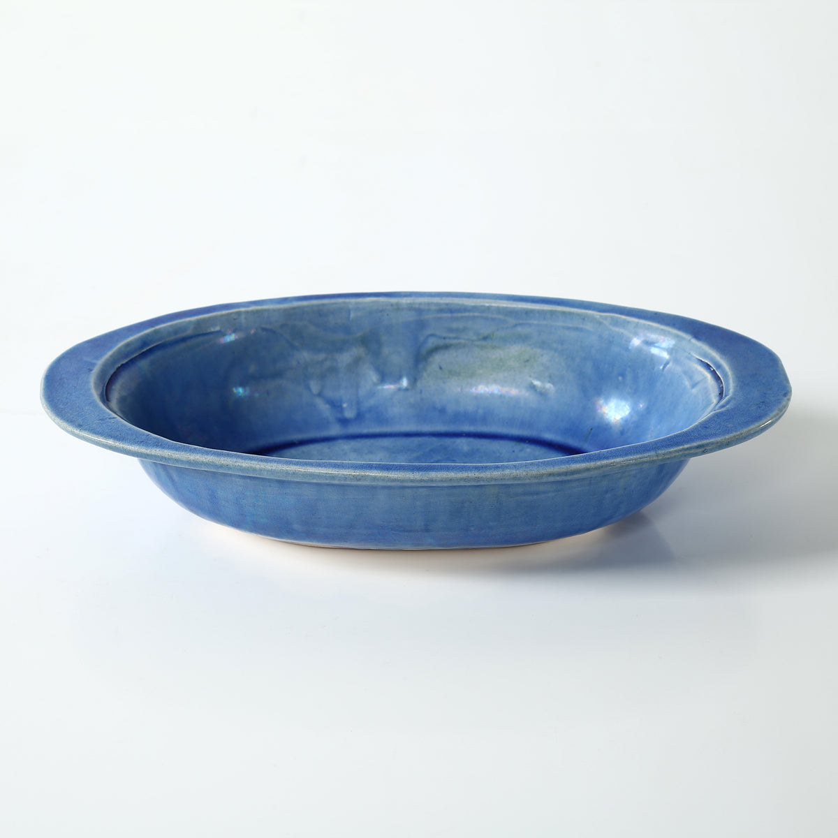 Approx. 11 Inches Long Green-Blue Decorative Oval Bowl