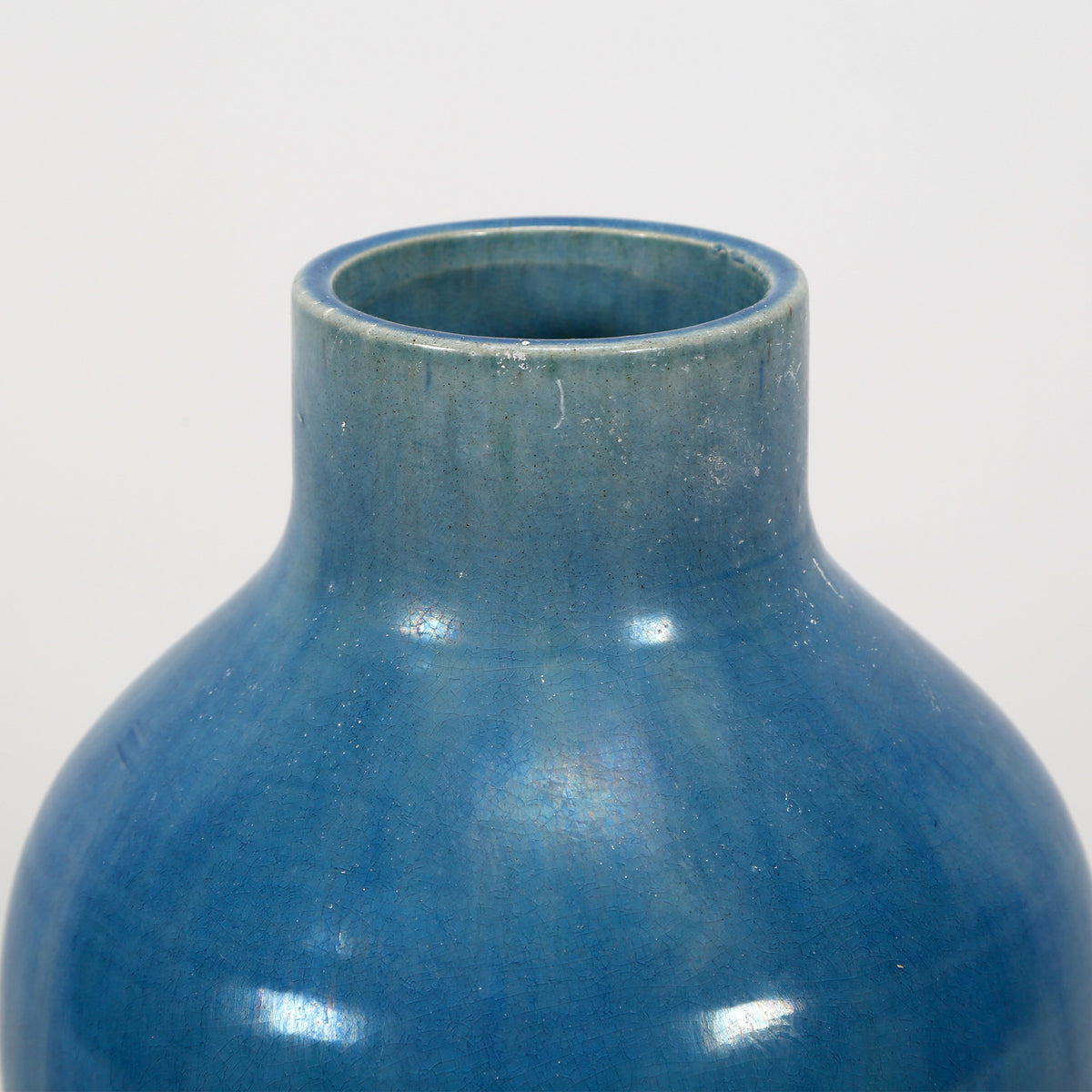 10" Vintage style blue-green tall vase
