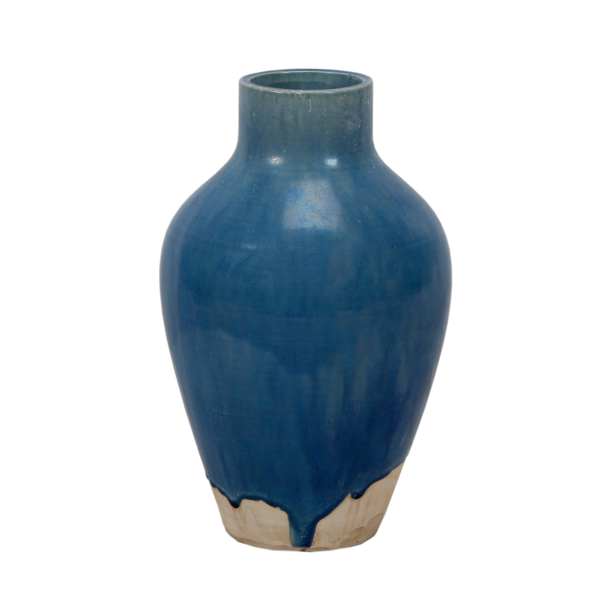 10" Vintage style blue-green tall vase