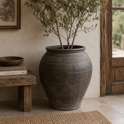 Vintage Gray Pottery Pot (size & color vary) image 2
