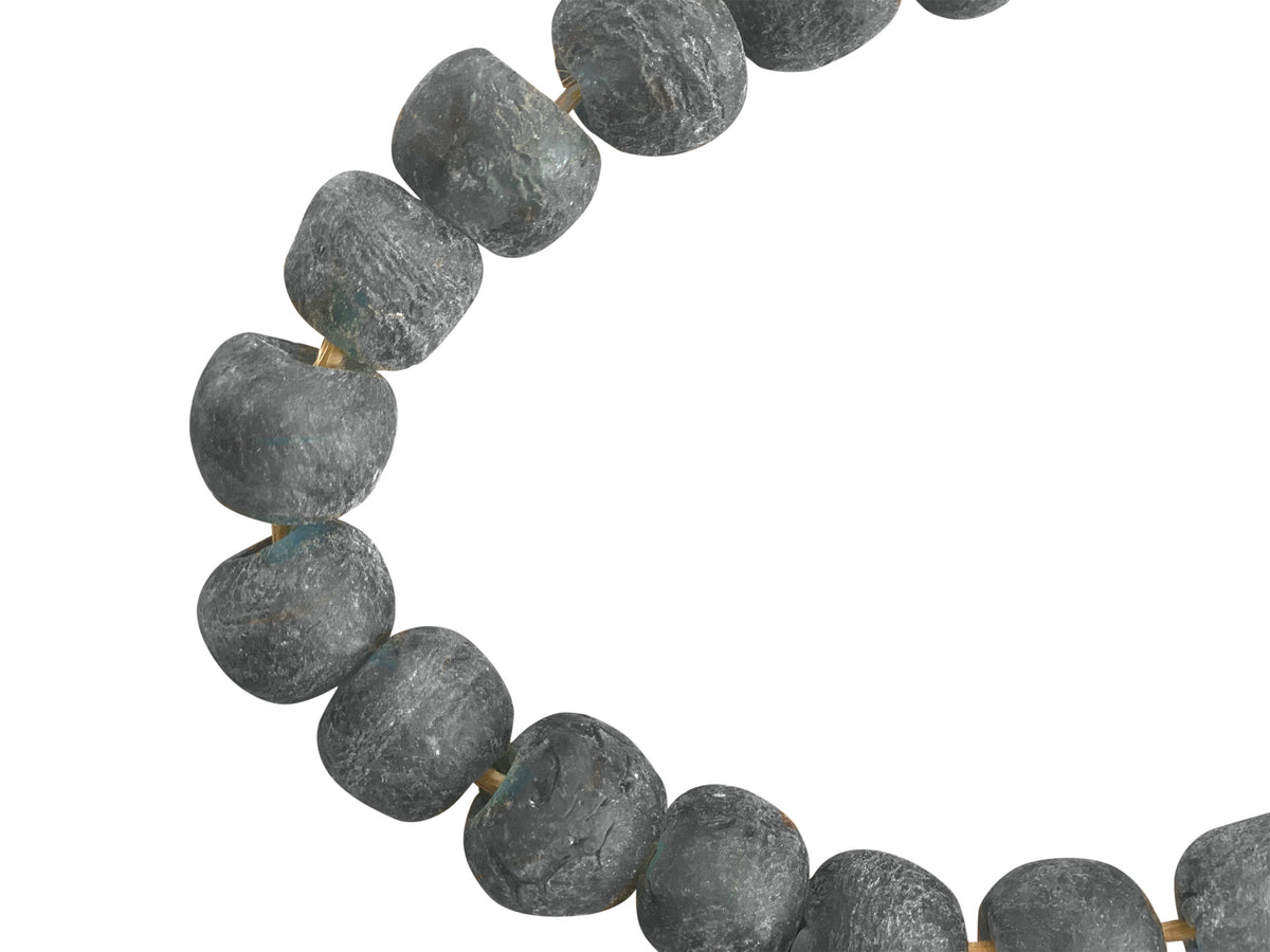 Vintage Sea Glass beads in Indigo Blue