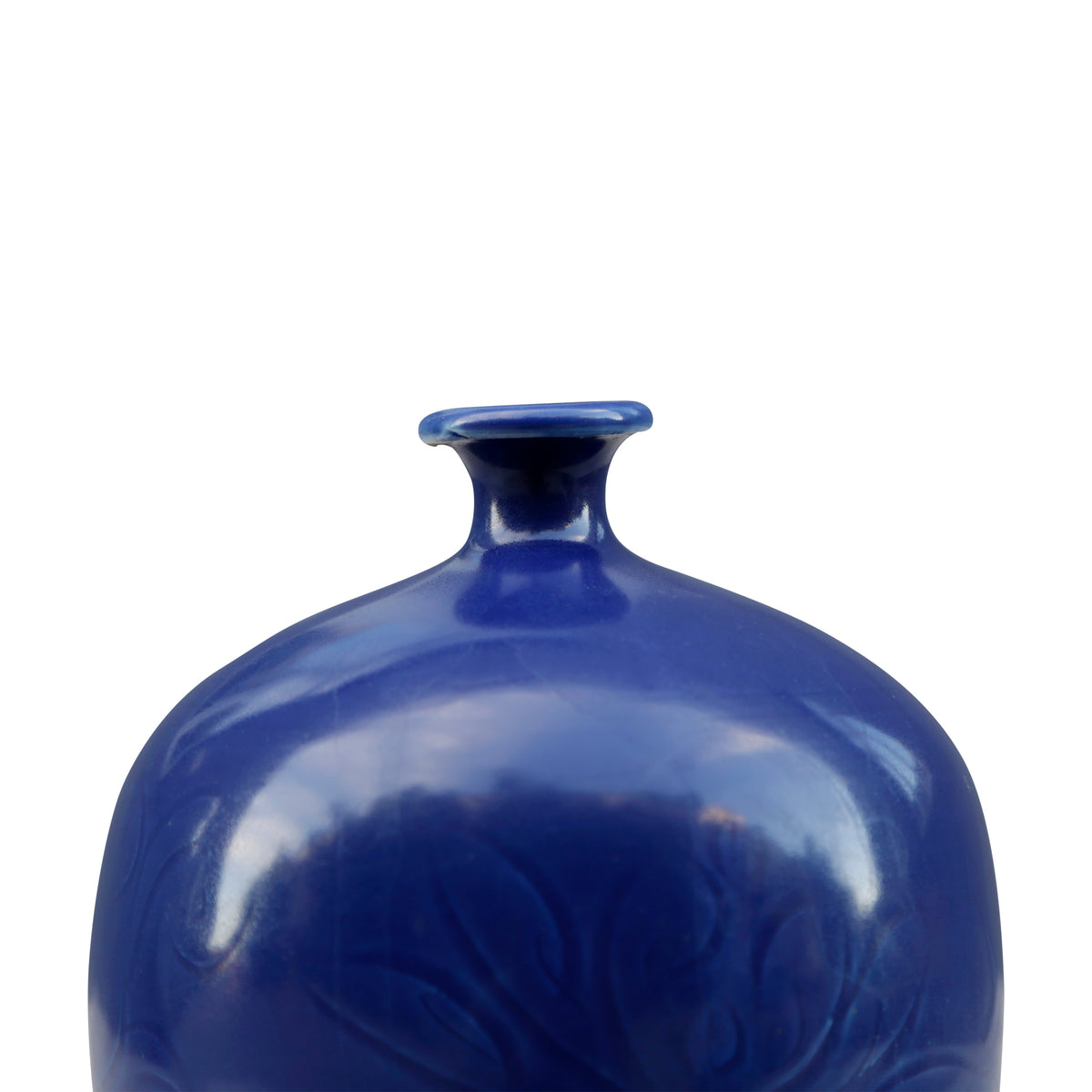 Dark blue glaze MEI vase with tick flowers