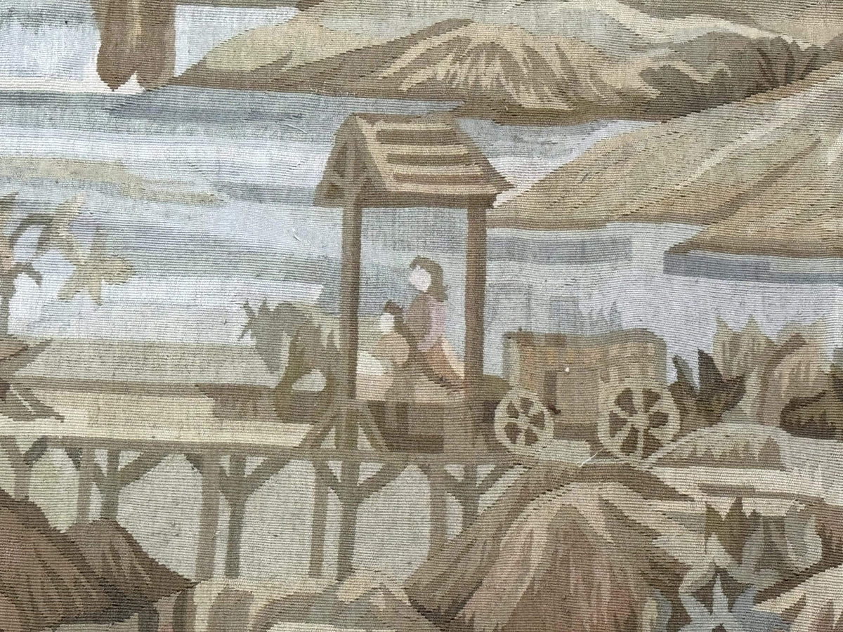 Vintage French Tapestry 5x7, Handmade, Wool, Aubusson Weave - Jewel Rugs, view 5