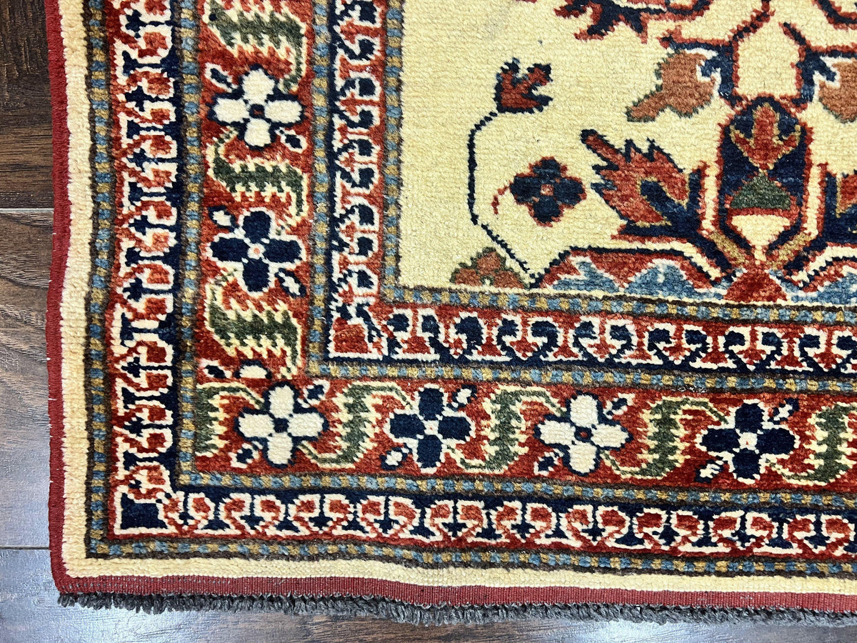 Afghan Heriz Runner Rug 2.9 x 12, Vintage Hand Knotted Persian Carpet for Hallway, 12ft Runner, Wool, Cream - Jewel Rugs, view 9