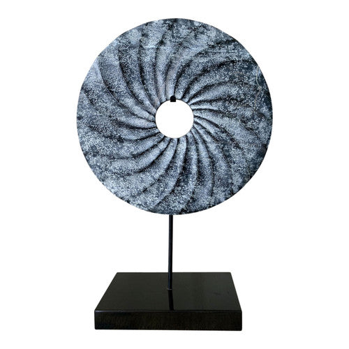 Blue Spiral Jade Statue With Base image 2