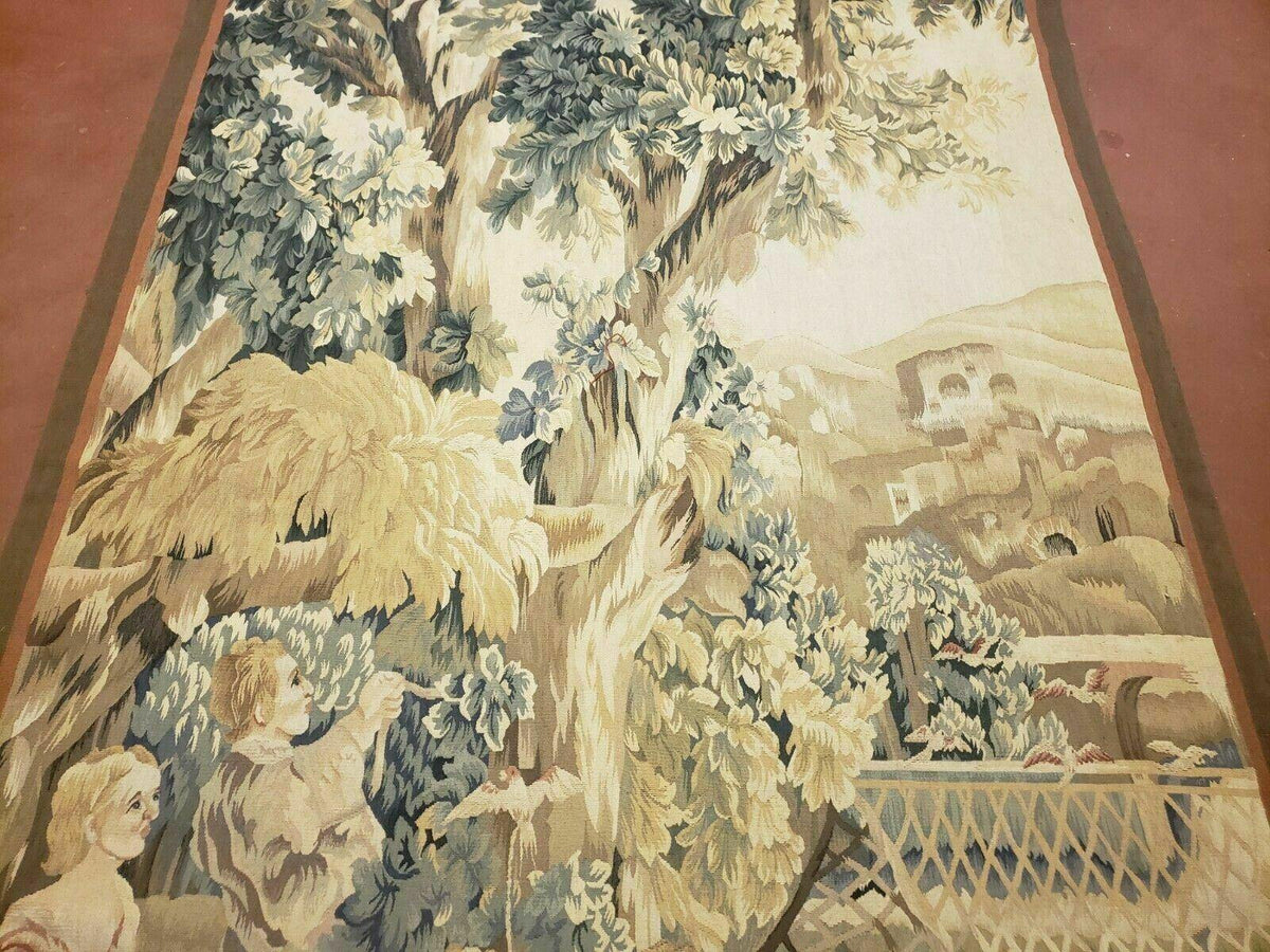 4' X 6' Tapestry French Design Handmade Aubusson Weave Nature One Of A Kind - Jewel Rugs, view 5