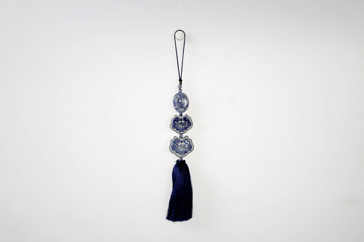 Decorative Tassel-Blue & White