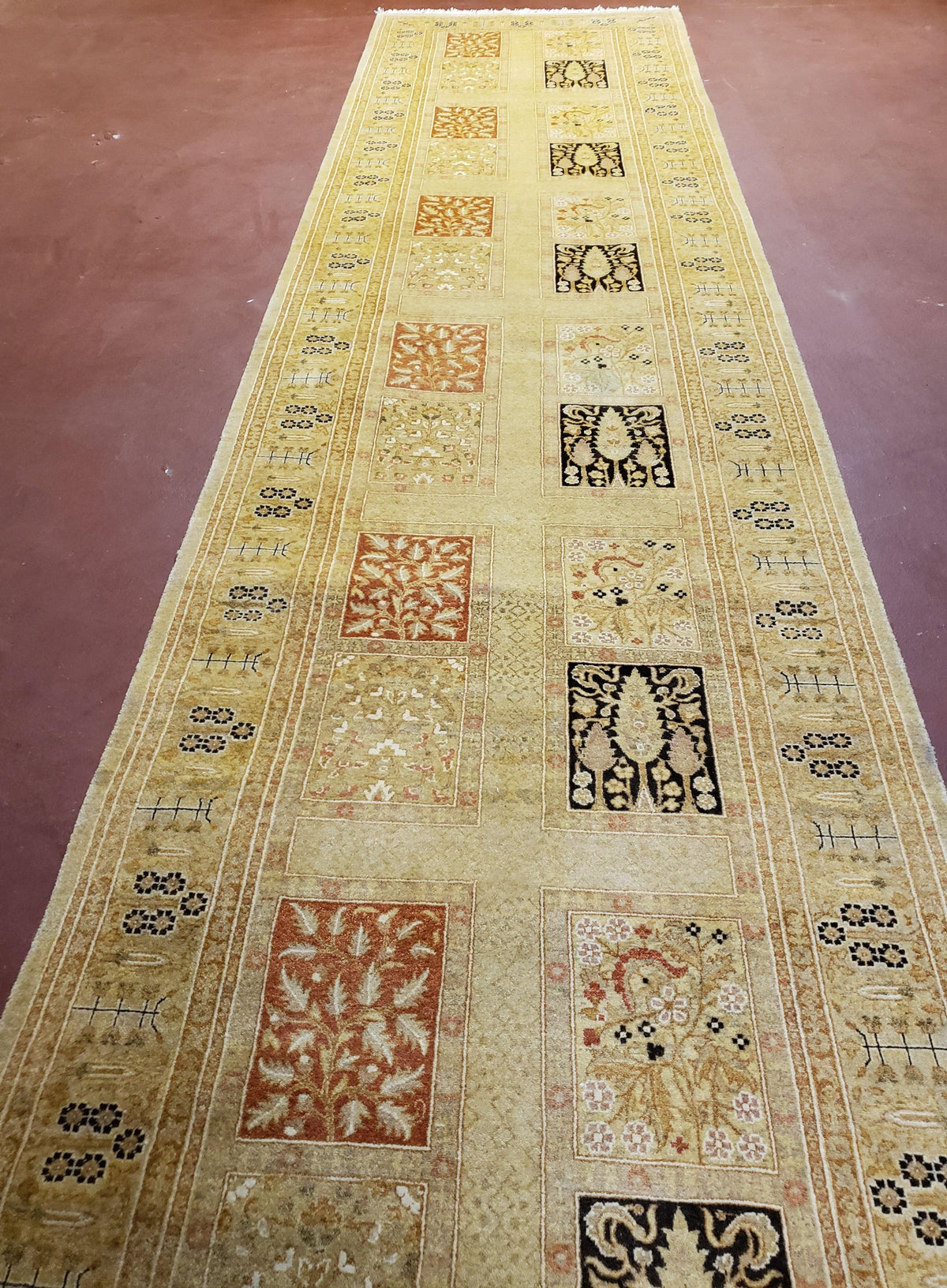 3' 2" x 12 ' 6" Pak Persian Safavieh Runner Haji Jalil Fine Runner Rug 3ft Runner 12ft Runner 13ft Runner Panel Design Runner Hand-Knotted - Jewel Rugs, view 2
