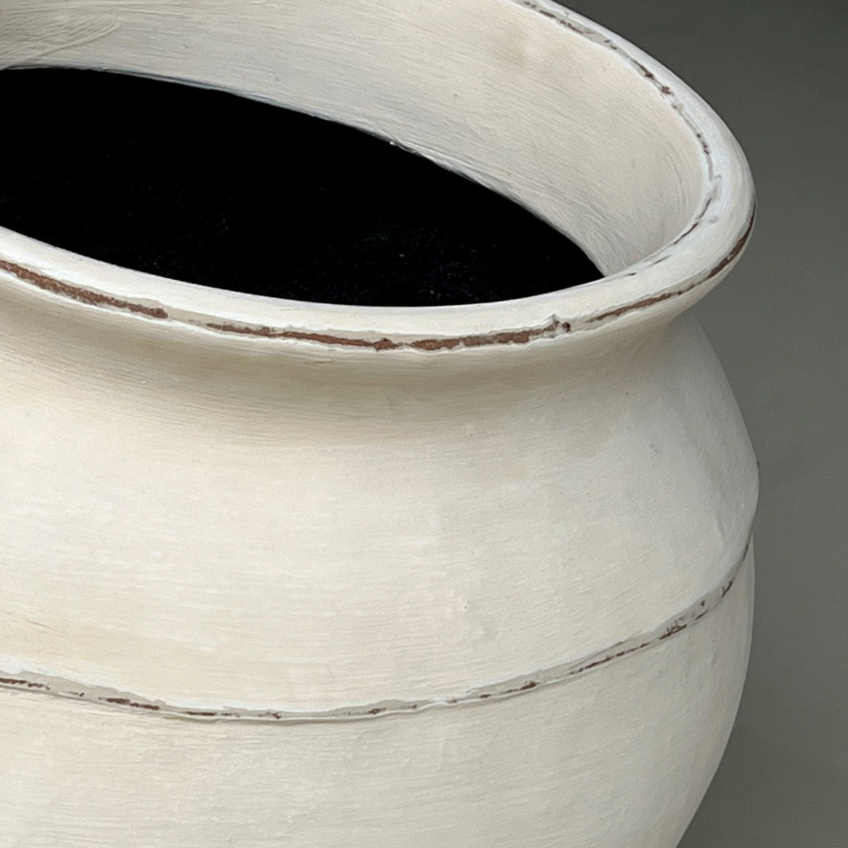Approx.20 Inches Planter with Two Lines Natural Sand Tone