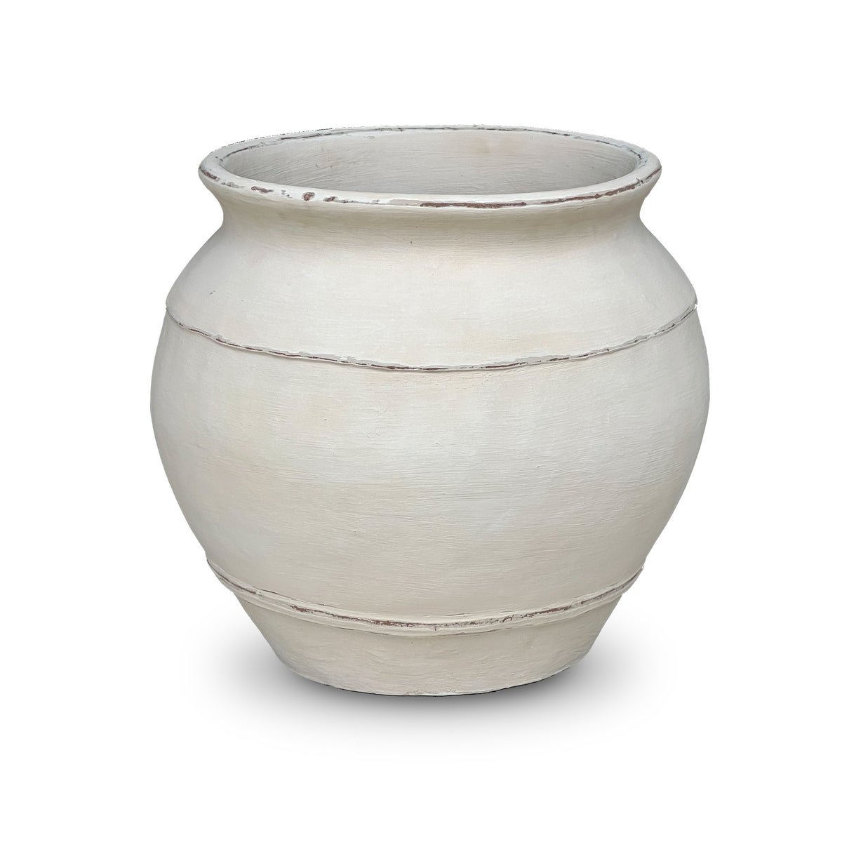 Approx.20 Inches Planter with Two Lines Natural Sand Tone