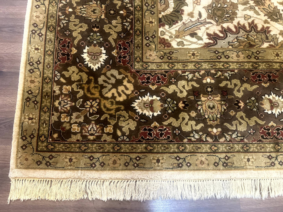 Indo Persian Mahal Rug 8x10, Floral Traditional Wool Oriental Carpet - Jewel Rugs, view 9