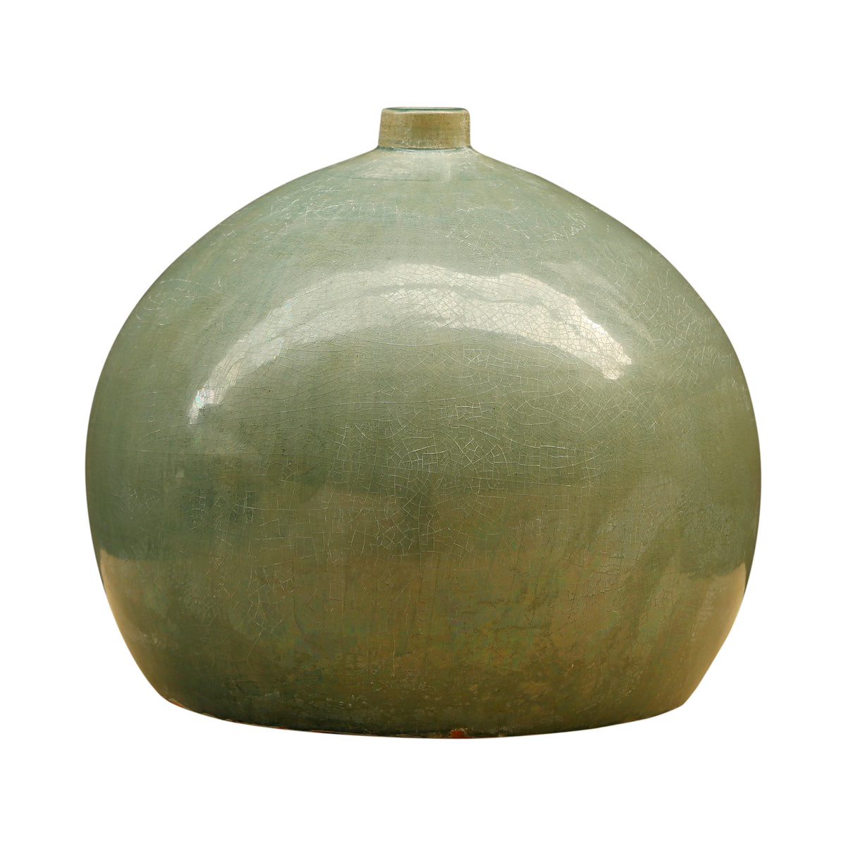 Vintage style green vase water drop shaped