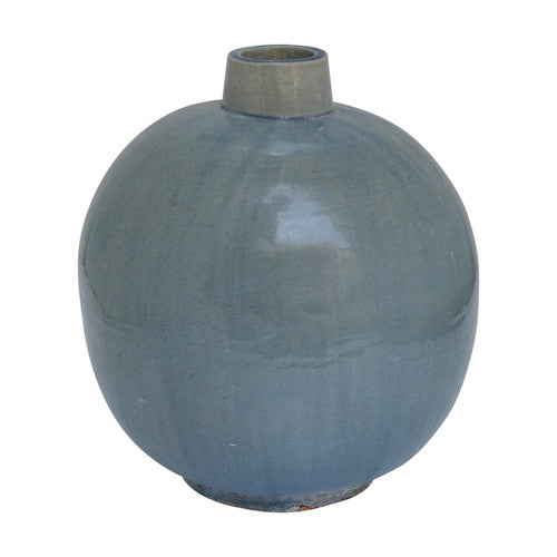 11" Blue-Green Vintage Style Round vase (color vary) image 2