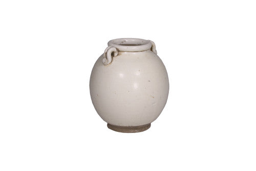 Approx. 8" High Creamy White Jar With Two Handles image 2